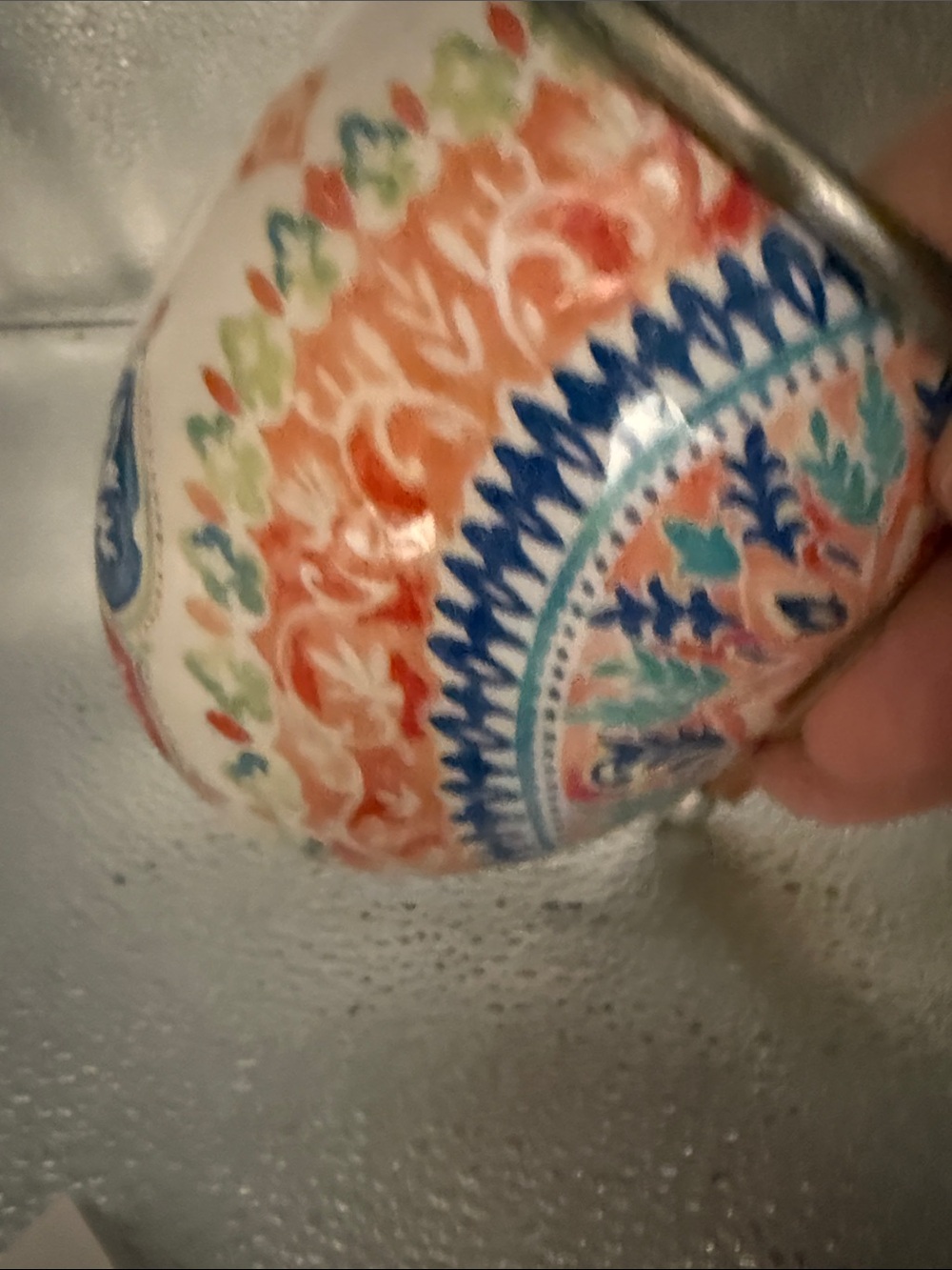 Decorative Enamel Mandala Mug with Stainless Steel inside and wood handle - Picture 8 of 8